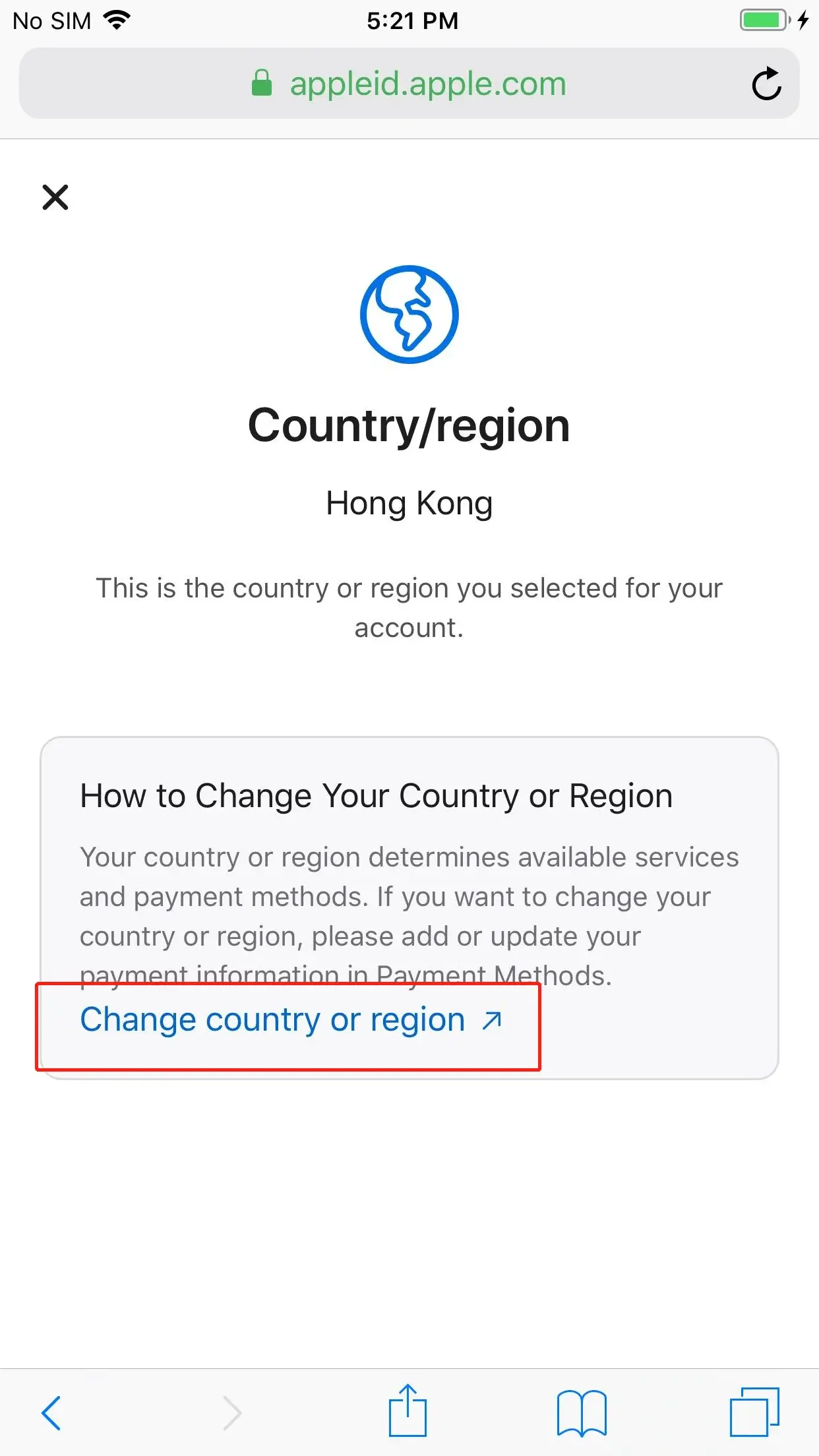 Modify Apple ID to Hong Kong region to download